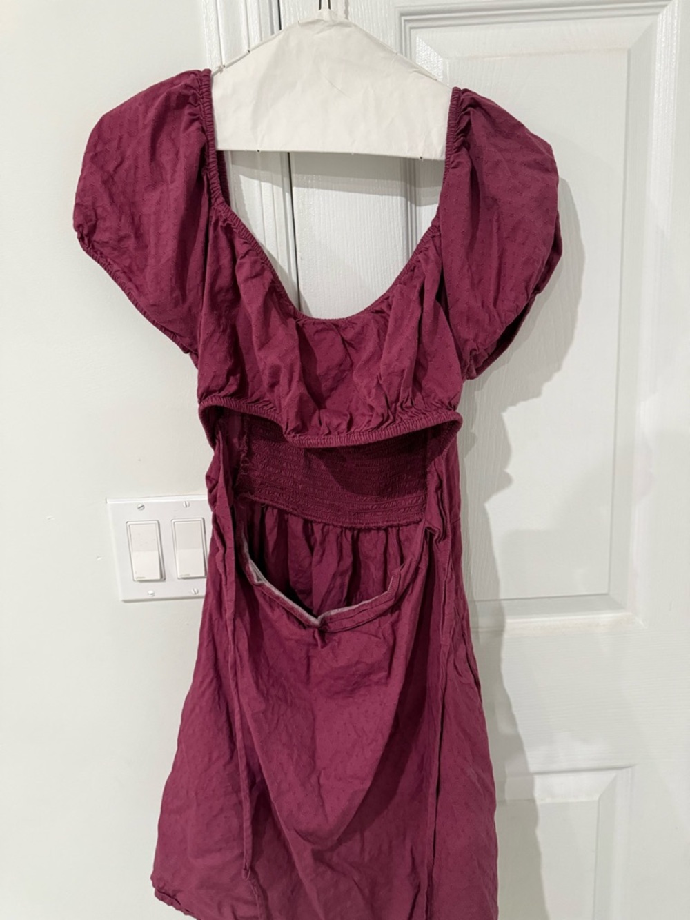 Wild Fable Womens Boat Neck Puff Dress In Purple Rayon